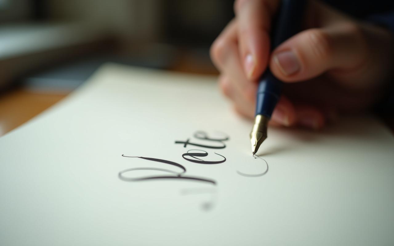 Hand-lettered pet memorial script on heavy parchment