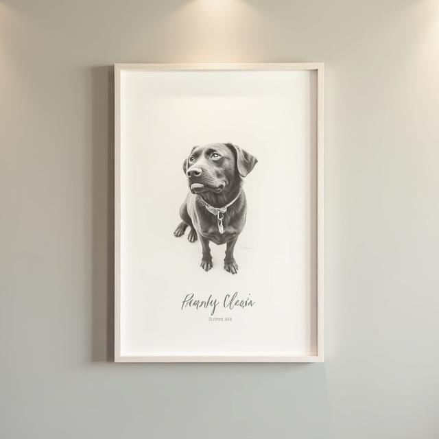 Floral memorial portrait with calligraphic name