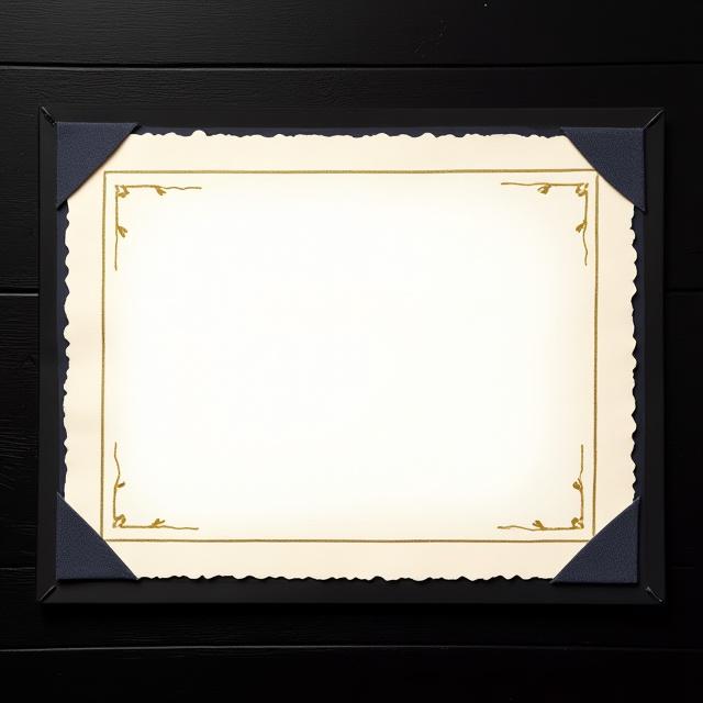 Elegant pet adoption certificate with gold leaf accents